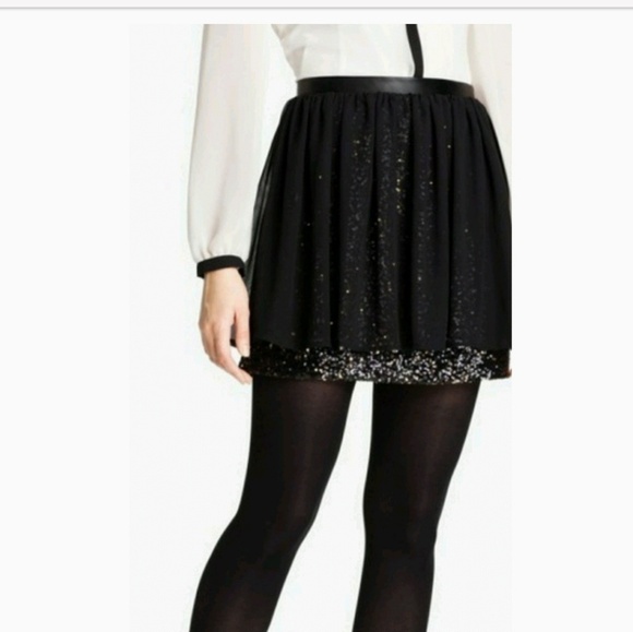 NEW! DKNYC Layered Sequin Mini Skirt 2. - Picture 1 of 8